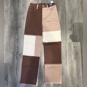 Brown Hollister Ultra High Rise Dad Jeans